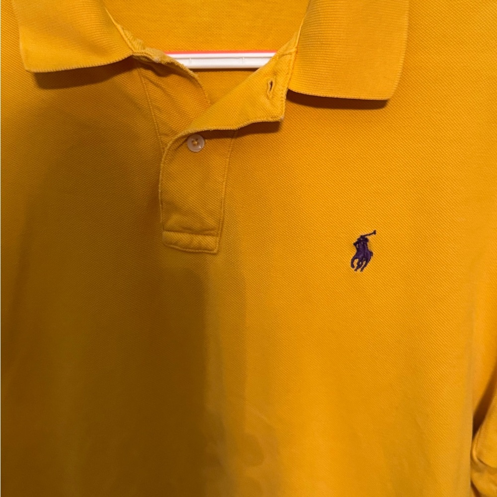 Ralph Lauren Yellow Polo Shirt Classic Embroidered Design